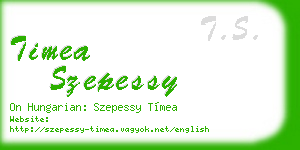 timea szepessy business card